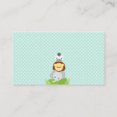 Oerwoud Baby shower Luier Raffle ticket blauw Informatiekaartje (Achterkant)