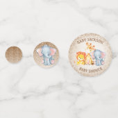 Oerwoud Baby shower Olifant Confetti Decoratie (Achterkanten)