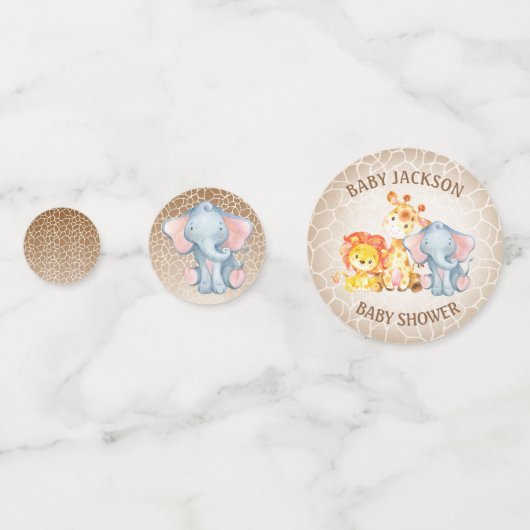 Oerwoud Baby shower Olifant Confetti Decoratie (Achterkanten)