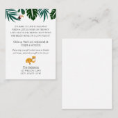 Oerwoud baby shower over lange afstand invoegen informatiekaartje (Voorkant / Achterkant)