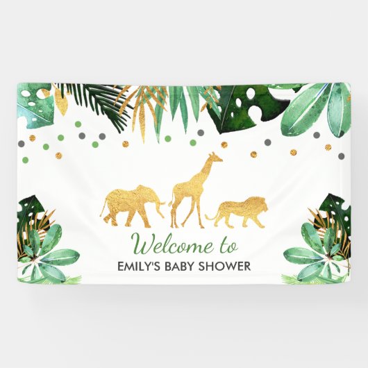 Oerwoud Baby shower Party Banner Tropical Shower (Horizontaal)