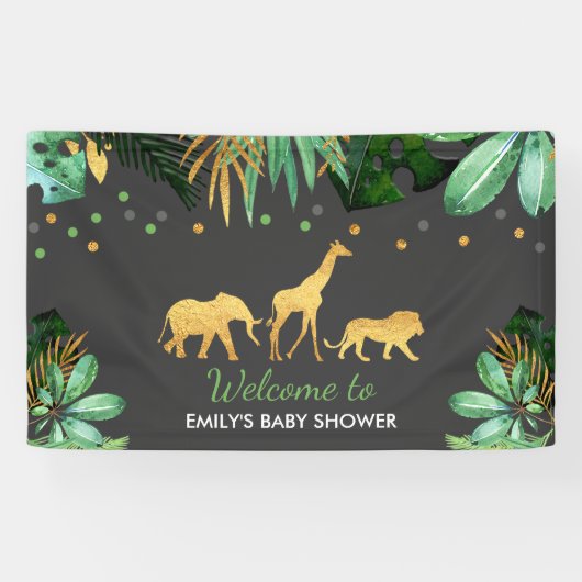 Oerwoud Baby shower Party Banner Tropical Shower (Horizontaal)