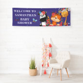 Oerwoud baby shower schattige baby's paarse safari spandoek (Insitu)