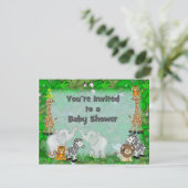Oerwoud Baby shower Uitnodiging (Staand voorkant)