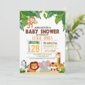 Oerwoud Baby shower Uitnodiging (Staand voorkant)