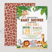 Oerwoud Baby shower Uitnodiging (Voorkant / Achterkant)