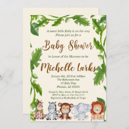 Oerwoud Baby shower Uitnodiging Safari Uitnodiging