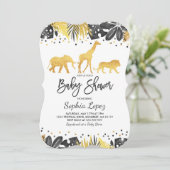 Oerwoud Baby shower Uitnodiging Tropisch Baby show (Staand voorkant)
