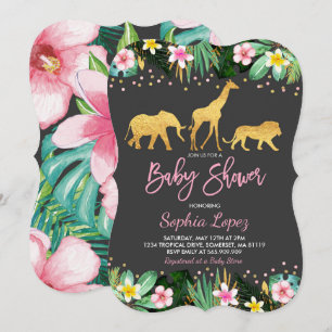 Oerwoud Baby shower Uitnodiging Tropisch Baby show