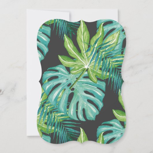 Oerwoud Baby shower Uitnodiging Tropisch Baby show (Achterkant)