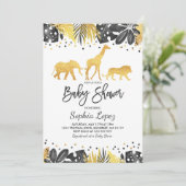 Oerwoud Baby shower Uitnodiging Tropisch Baby show (Staand voorkant)