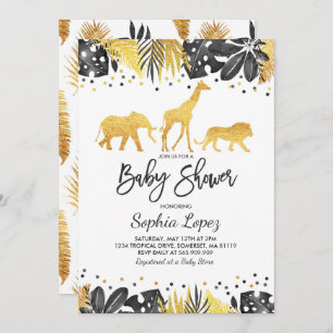Oerwoud Baby shower Uitnodiging Tropisch Baby show