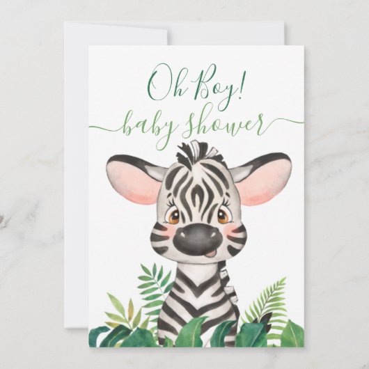 Oerwoud Baby shower Zebra Kaart (Achterkant)