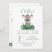 Oerwoud Baby shower Zebra Kaart (Voorkant / Achterkant)