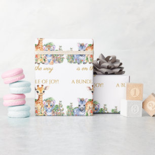 Oerwoud Baby Zebra Giraffe en tijger Cadeaupapier