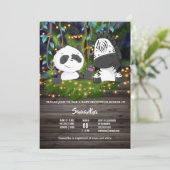 Oerwoud baby zebra panda beer wijngroen licht kaart (Staand voorkant)