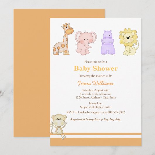 Oerwoud Baby's Baby shower Uitnodiging (Voorkant / Achterkant)