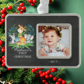 Oerwoud Baby's eerste kerstfoto Ornament