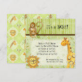 Oerwoud baby's, geboorteaankondiging jongen kaart (Voorkant / Achterkant)