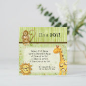 Oerwoud baby's, geboorteaankondiging jongen kaart (Staand voorkant)