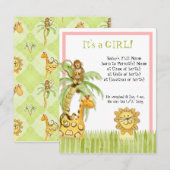 Oerwoud Baby's, Geboorteaankondiging meisje Kaart (Voorkant / Achterkant)