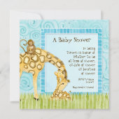 Oerwoud Baby's, Giraffe Baby shower Uitnodiging (Voorkant)