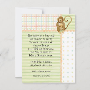Oerwoud Baby's, Jongen Baby shower Uitnodiging 3-
