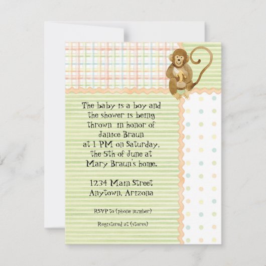 Oerwoud Baby's, Jongen Baby shower Uitnodiging 3- (Voorkant)