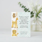 Oerwoud baby's, jongen Baby shower uitnodiging 4-  (Staand voorkant)