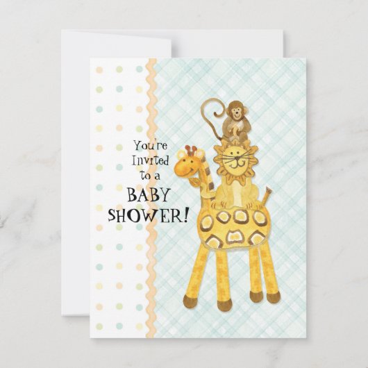 Oerwoud baby's, jongen Baby shower uitnodiging 4-  (Achterkant)