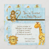 Oerwoud Baby's, Jongen Baby shower Uitnodiging - B (Voorkant / Achterkant)