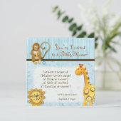 Oerwoud Baby's, Jongen Baby shower Uitnodiging - B (Staand voorkant)