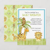 Oerwoud baby's, jongen Baby shower uitnodiging - G (Voorkant / Achterkant)