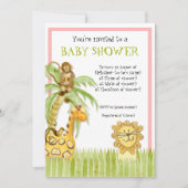 Oerwoud baby's, jongen Baby shower uitnodiging - G (Voorkant)