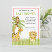 Oerwoud baby's, jongen Baby shower uitnodiging - G (Staand voorkant)