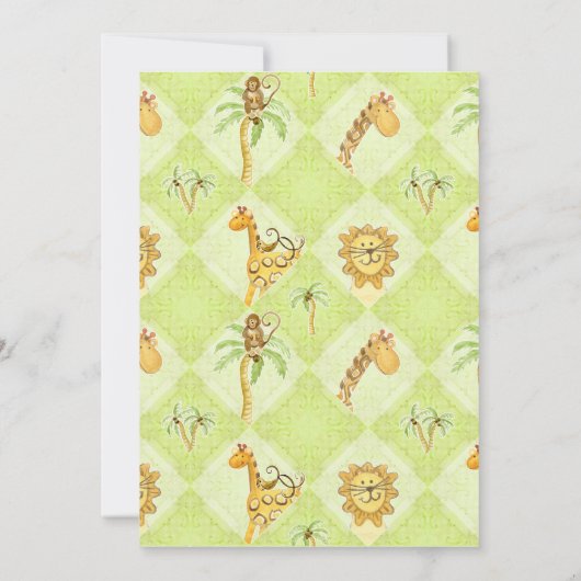 Oerwoud baby's, jongen Baby shower uitnodiging - G (Achterkant)