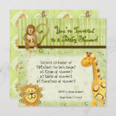 Oerwoud baby's, jongen Baby shower uitnodiging - G (Voorkant / Achterkant)