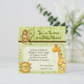 Oerwoud baby's, jongen Baby shower uitnodiging - G (Staand voorkant)