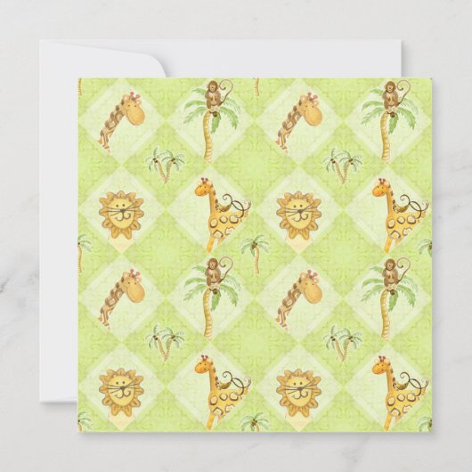 Oerwoud baby's, jongen Baby shower uitnodiging - G (Achterkant)