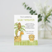 Oerwoud baby's, jongen Baby shower uitnodiging - G (Staand voorkant)