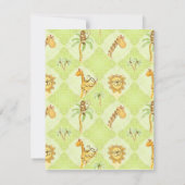 Oerwoud baby's, jongen Baby shower uitnodiging - G (Achterkant)