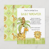 Oerwoud baby's, jongen Baby shower uitnodiging - G (Voorkant / Achterkant)