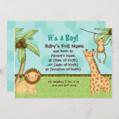 Oerwoud baby's - Jongen geboorteaankondiging Kaart (Voorkant / Achterkant)