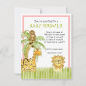 Oerwoud Baby's, Meisje Baby shower Uitnodiging - G (Voorkant)