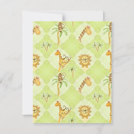 Oerwoud Baby's, Meisje Baby shower Uitnodiging - G (Achterkant)