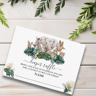 Oerwoud Baby's Safari Afrikaanse luier Raffle Informatiekaartje