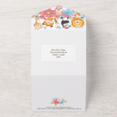 Oerwoud baby's schattige safari tropische partij all in one uitnodiging (Buitenkant)