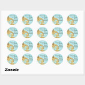 Oerwoud Baby's, Twins Baby shower Stickers - Blauw (Vel)
