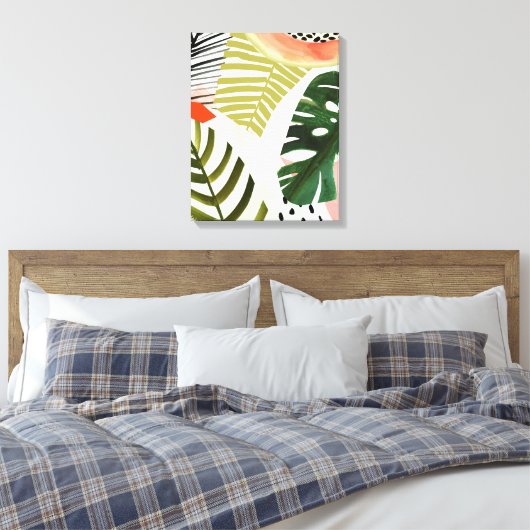 Oerwoud Beat Tropical Greenery Canvas Afdruk (Insitu (Slaapkamer))
