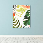 Oerwoud Beat Tropical Greenery Canvas Afdruk (Insitu (Houten vloer))